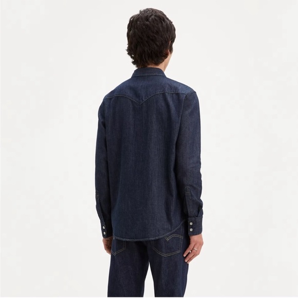 LEVIS Men's Barstow Western Denim Shirt Size Medium MSRP $79.50 - Picture 4 of 15